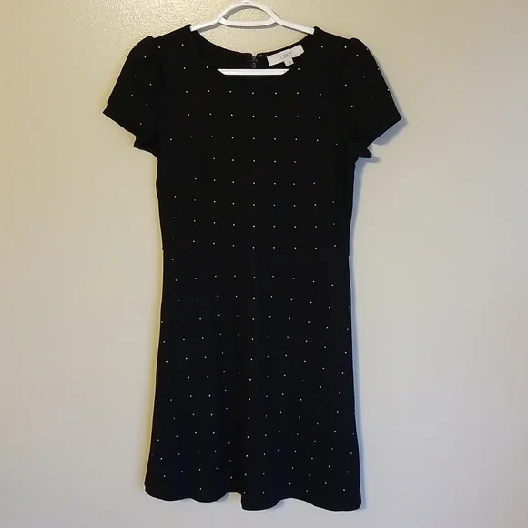 navy blue dress for baby girl Stylish Black Gothic Studded Strappy A-Line Mini Dress main image 1